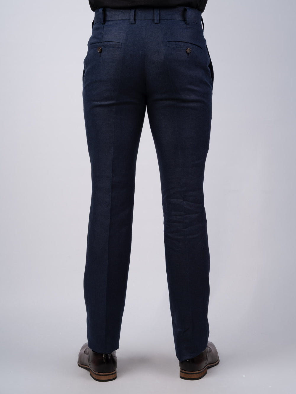 Mens Navy Irish Linen Trousers & Pants