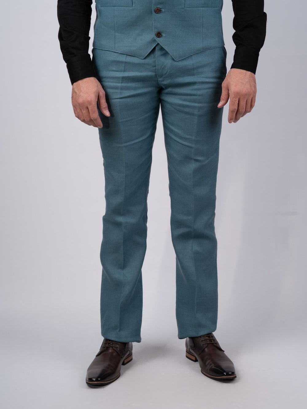 Mens Seafoam Irish Linen Trousers & Pants