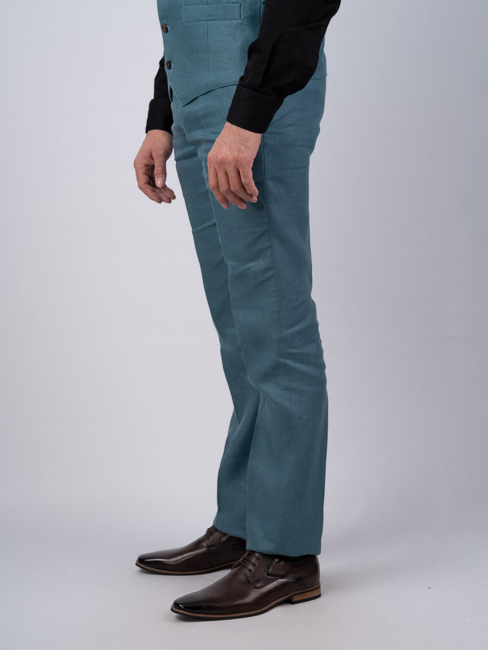 Mens Seafoam Irish Linen Trousers & Pants