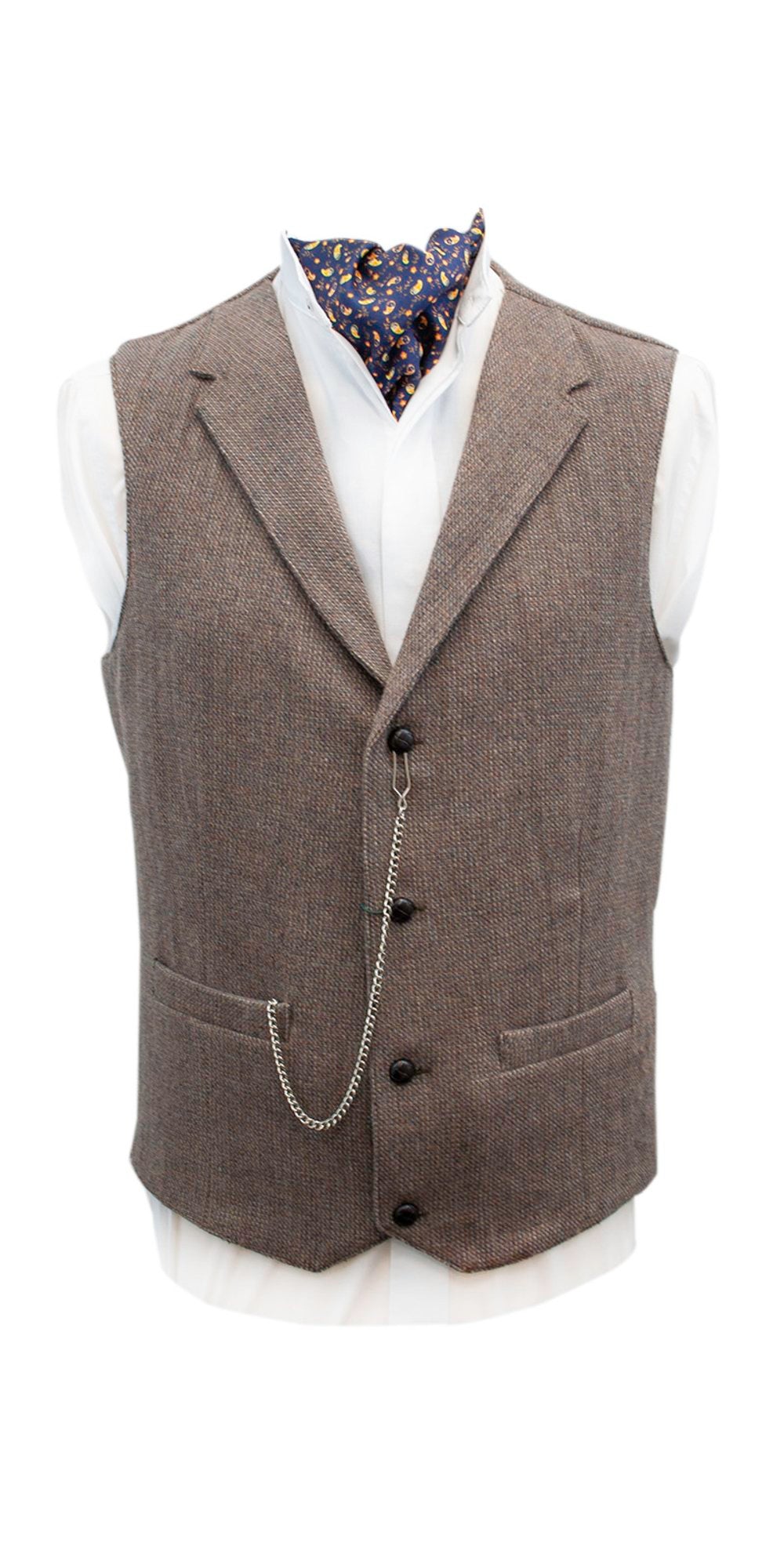 Byrne Beige Tweed Waistcoat with Revere
