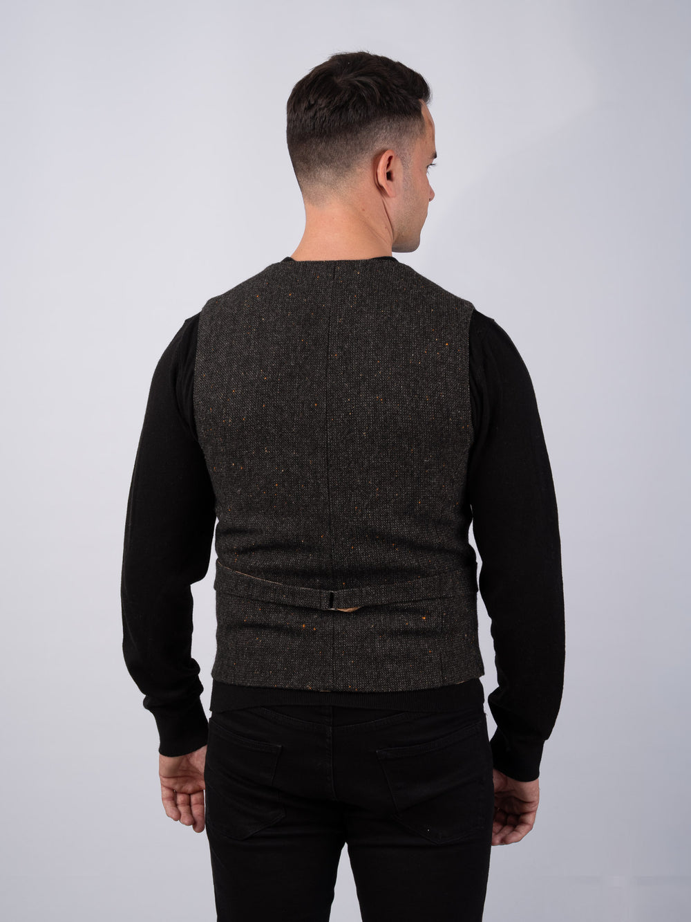 Oscar Wilde Brown Hopsack Tweed Waistcoat & Vest