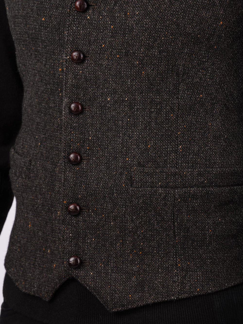 Oscar Wilde Brown Hopsack Tweed Waistcoat & Vest