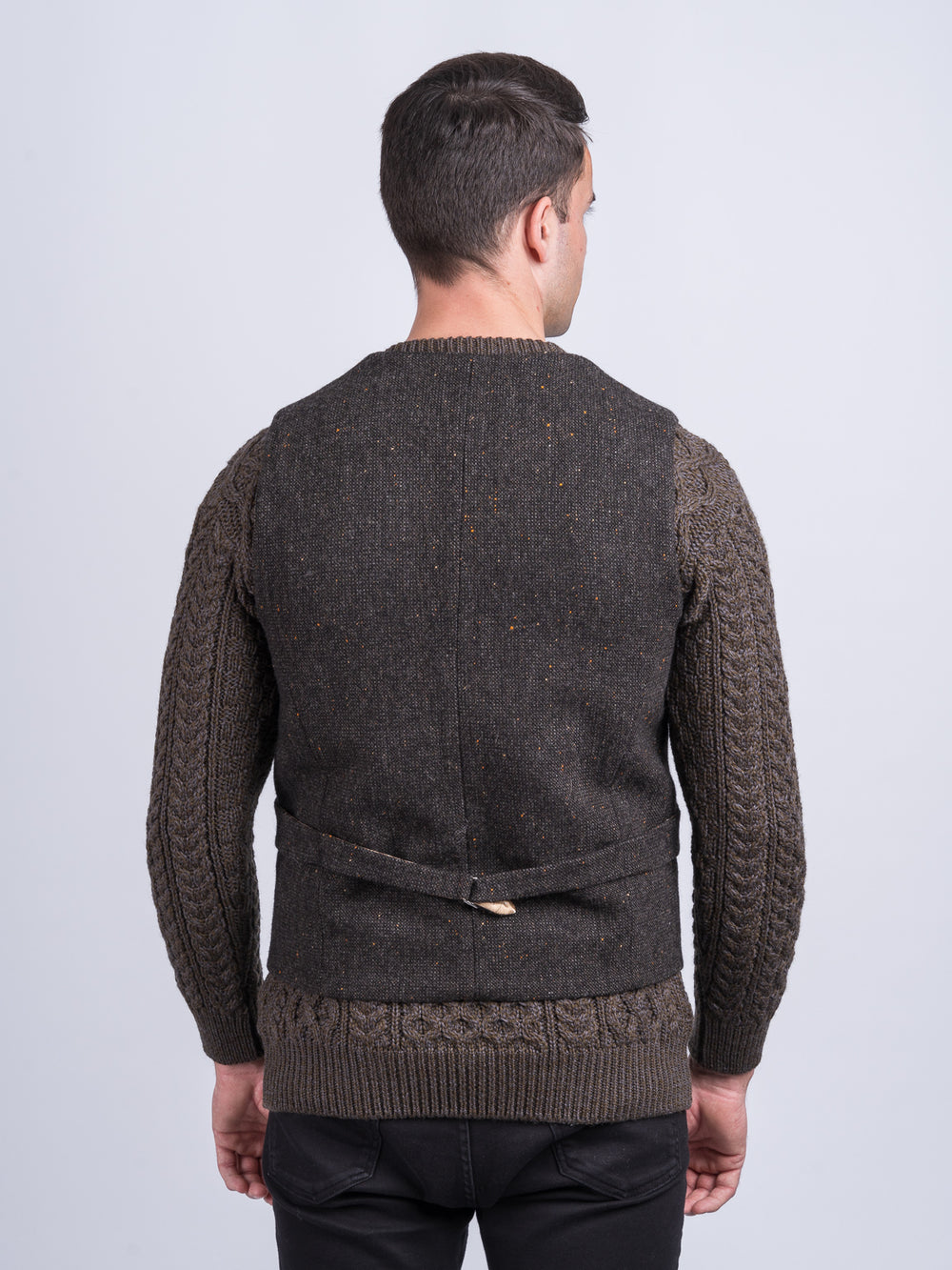 Oscar Wilde Brown Hopsack Tweed Waistcoat & Vest