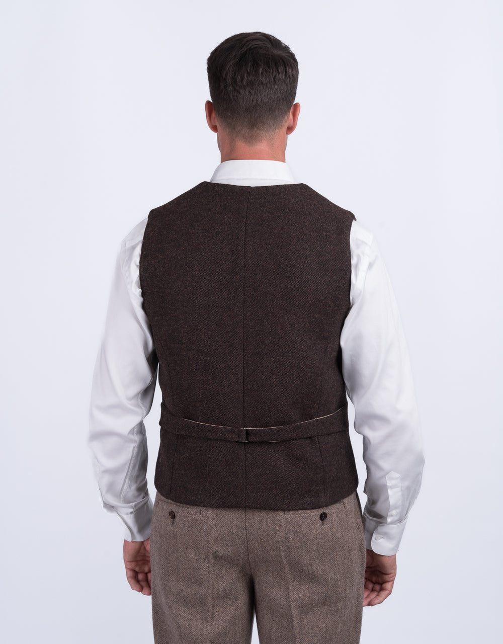 Mid Brown Tweed Waistcoat & Vest