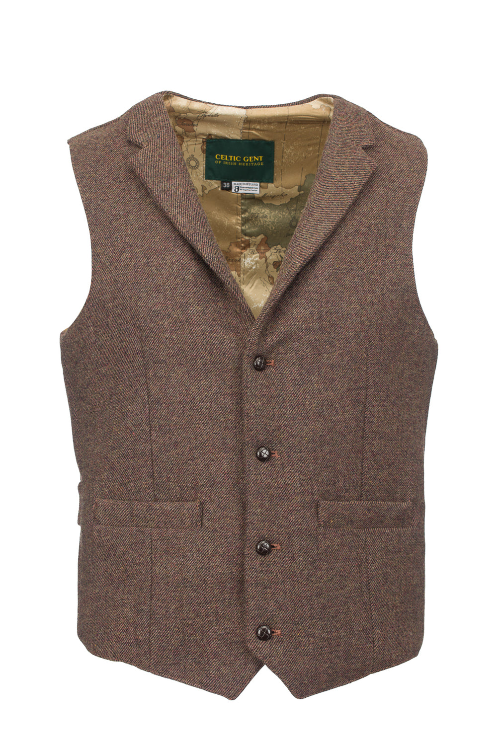 Burns – Weste „Barleycorn“ in Braun mit Revers