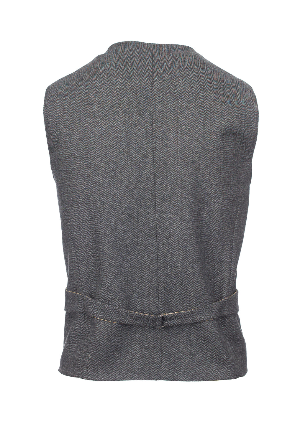 Behan Grey Herringbone Tweed Waistcoat & Vest