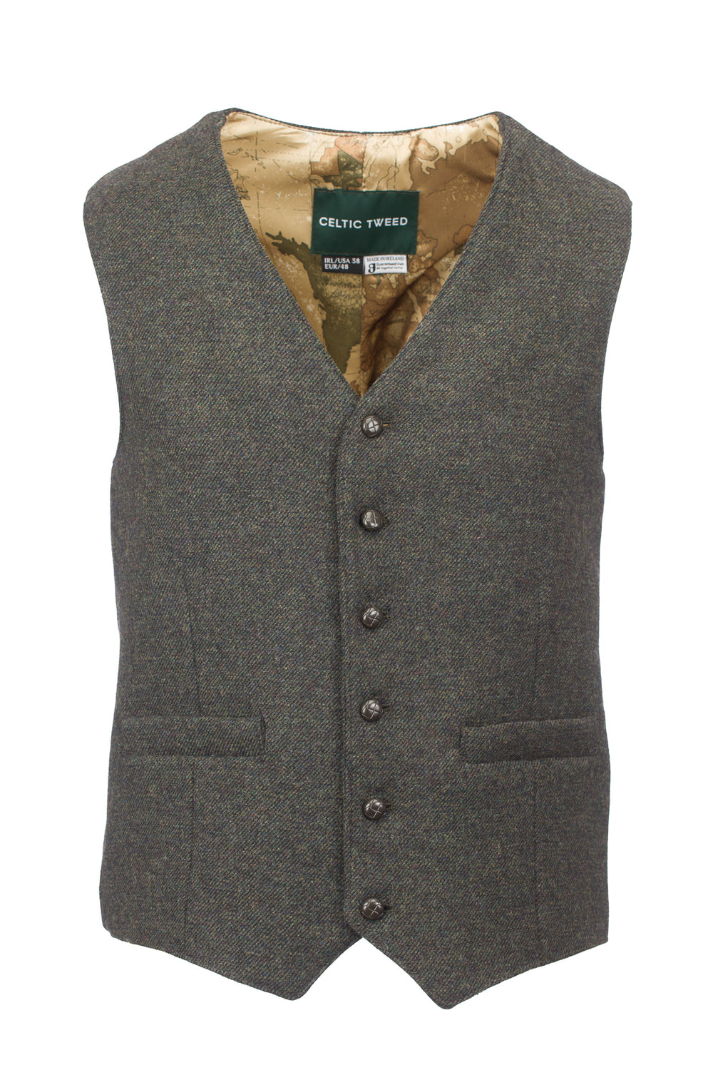 Light Green Tweed Waistcoat & Vest