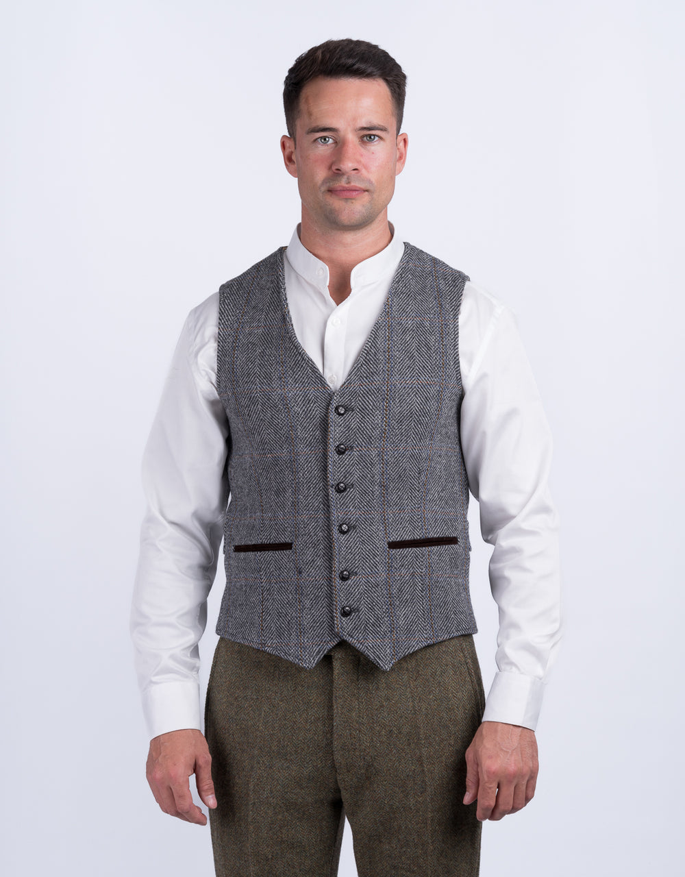 Grey Hunting Tweed Waistcoat & Vest