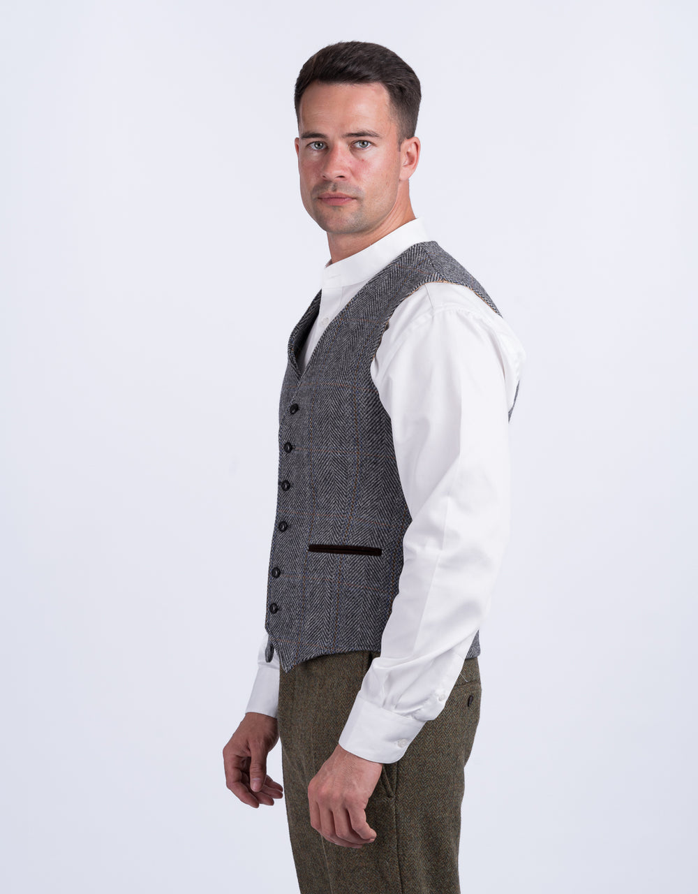 Grey Hunting Tweed Waistcoat & Vest