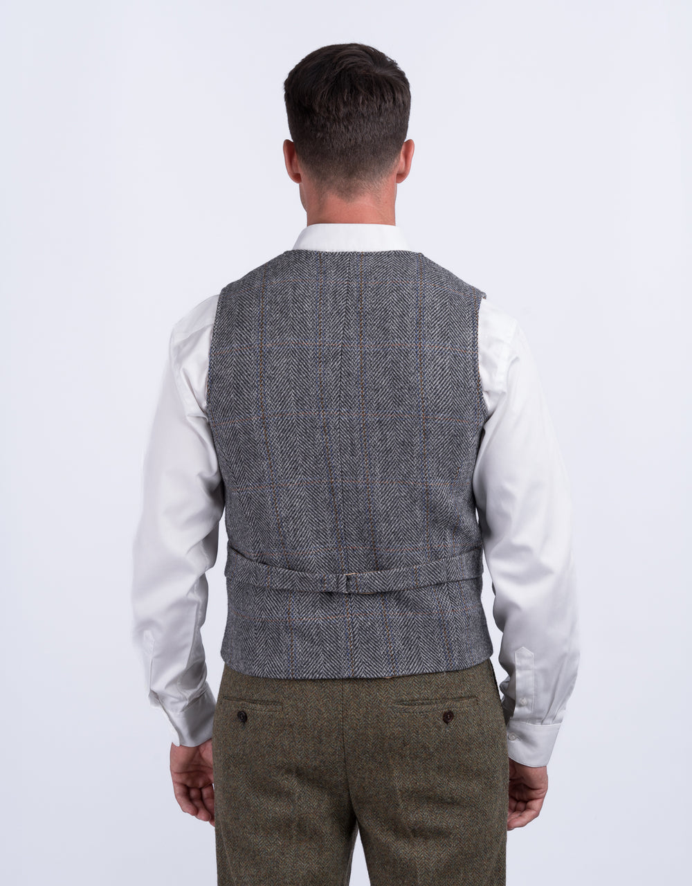 Gilet et gilet de chasse en tweed gris