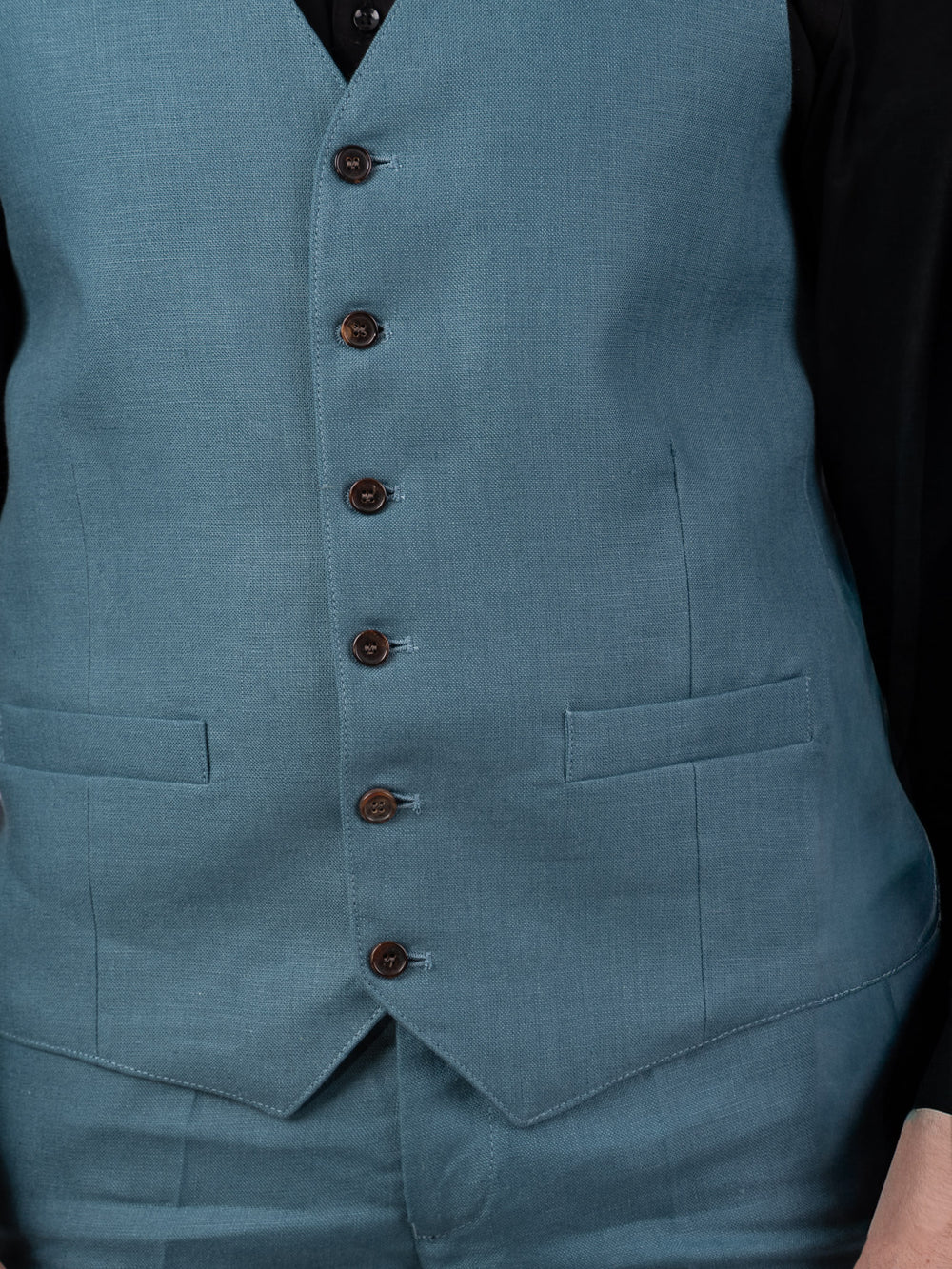 Mens Seafoam Linen Waistcoat & Vest