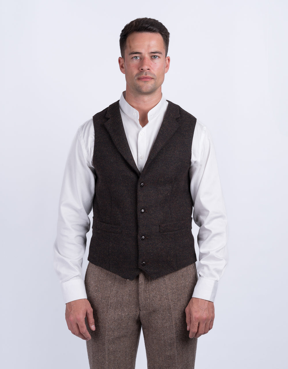 O'Ceallaigh Torf-Weste aus irischem Tweed mit Revers