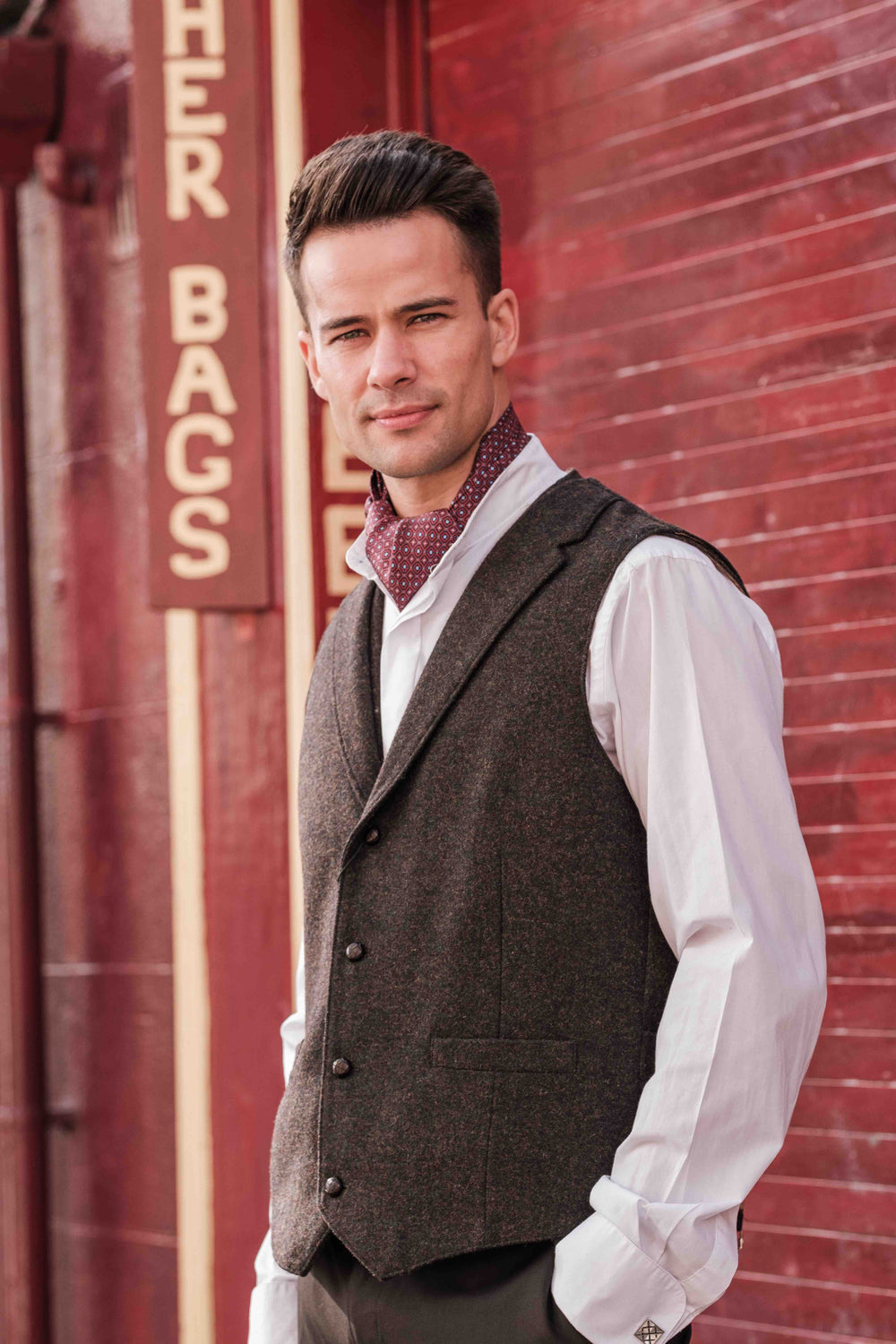 O'Ceallaigh Peat Tweed Waistcoat with Revere