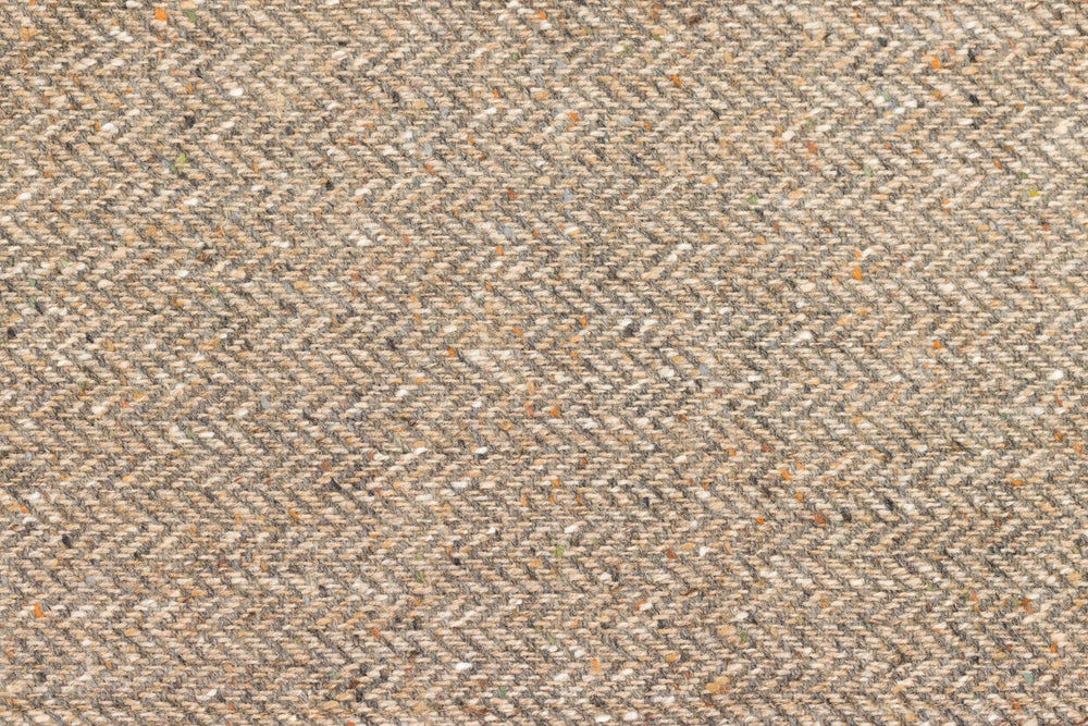 Oak Brown Herringbone Tweed Snood Scarf with Reversible Velvet