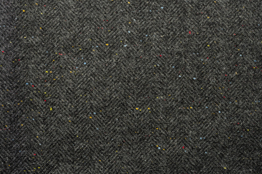 Smoke Herringbone Tweed Bodywarmer With Leather Trim