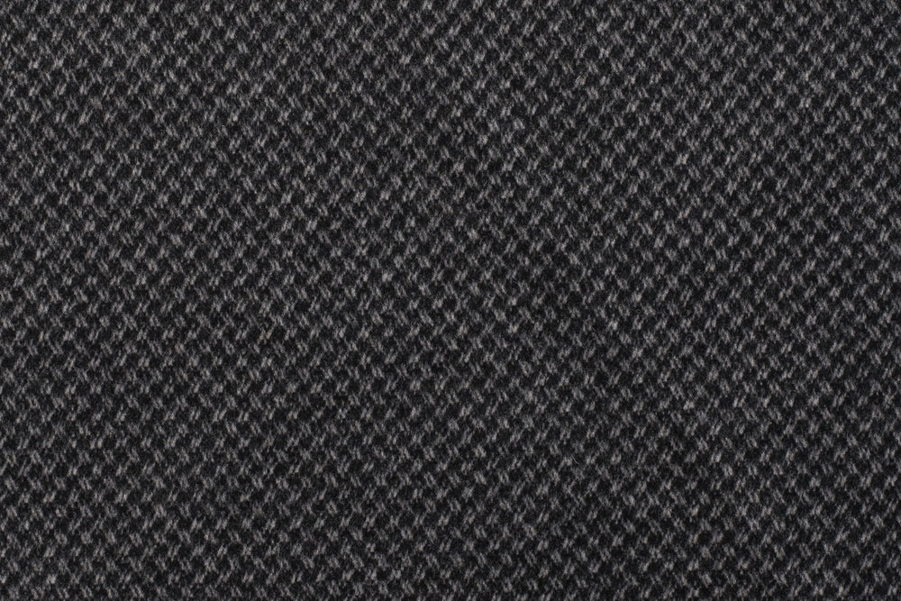 Griffin Tweed-Bodywarmer in Dunkelgrau mit hellgrauem Rautenmuster und Lederbesatz
