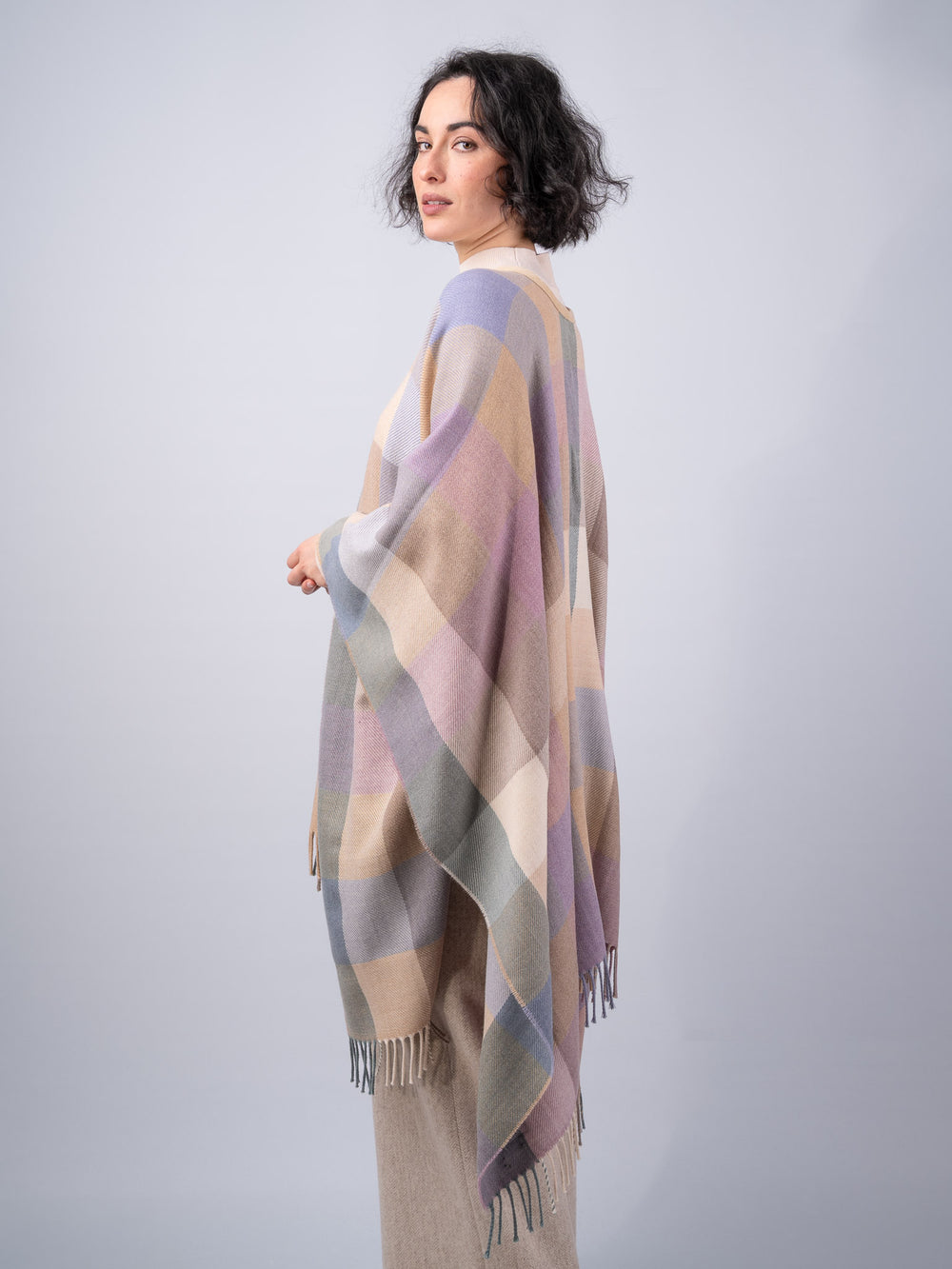 Women's Pastel Lambswool Brat Shawl