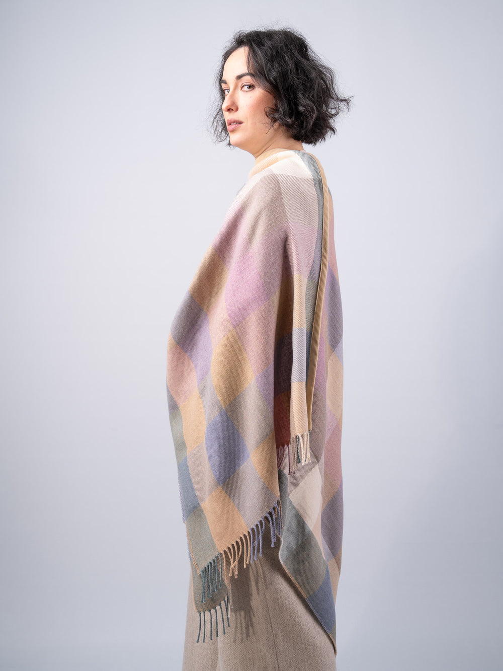 Women's Pastel Lambswool Brat Shawl