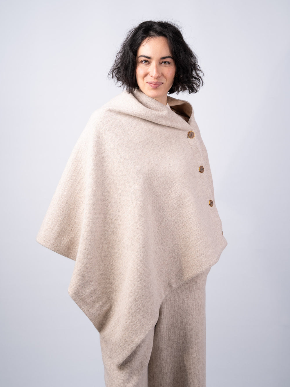 Women's Alpaca Tweed Wool Cape & Cloak