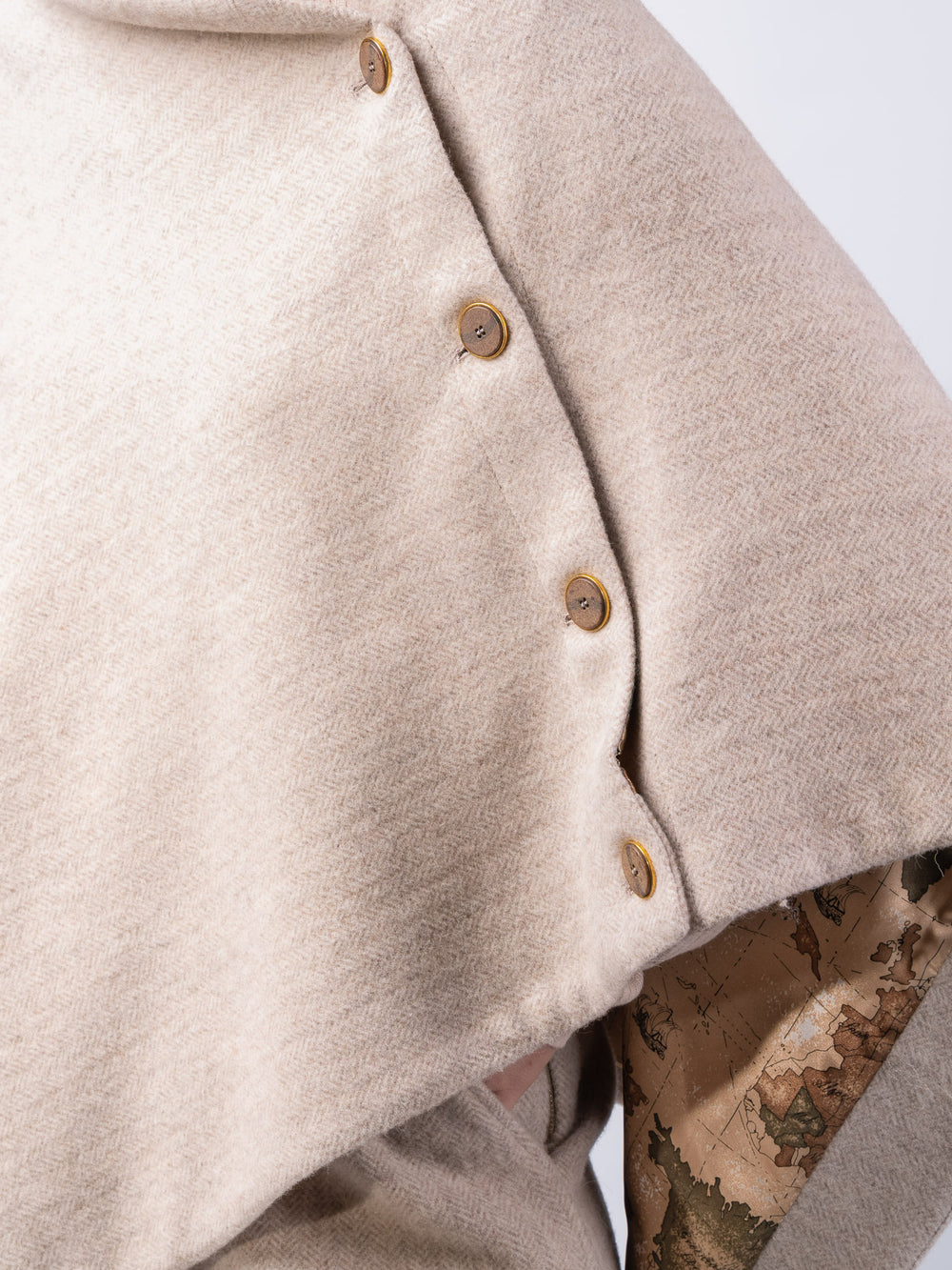 Women's Alpaca Tweed Wool Cape & Cloak