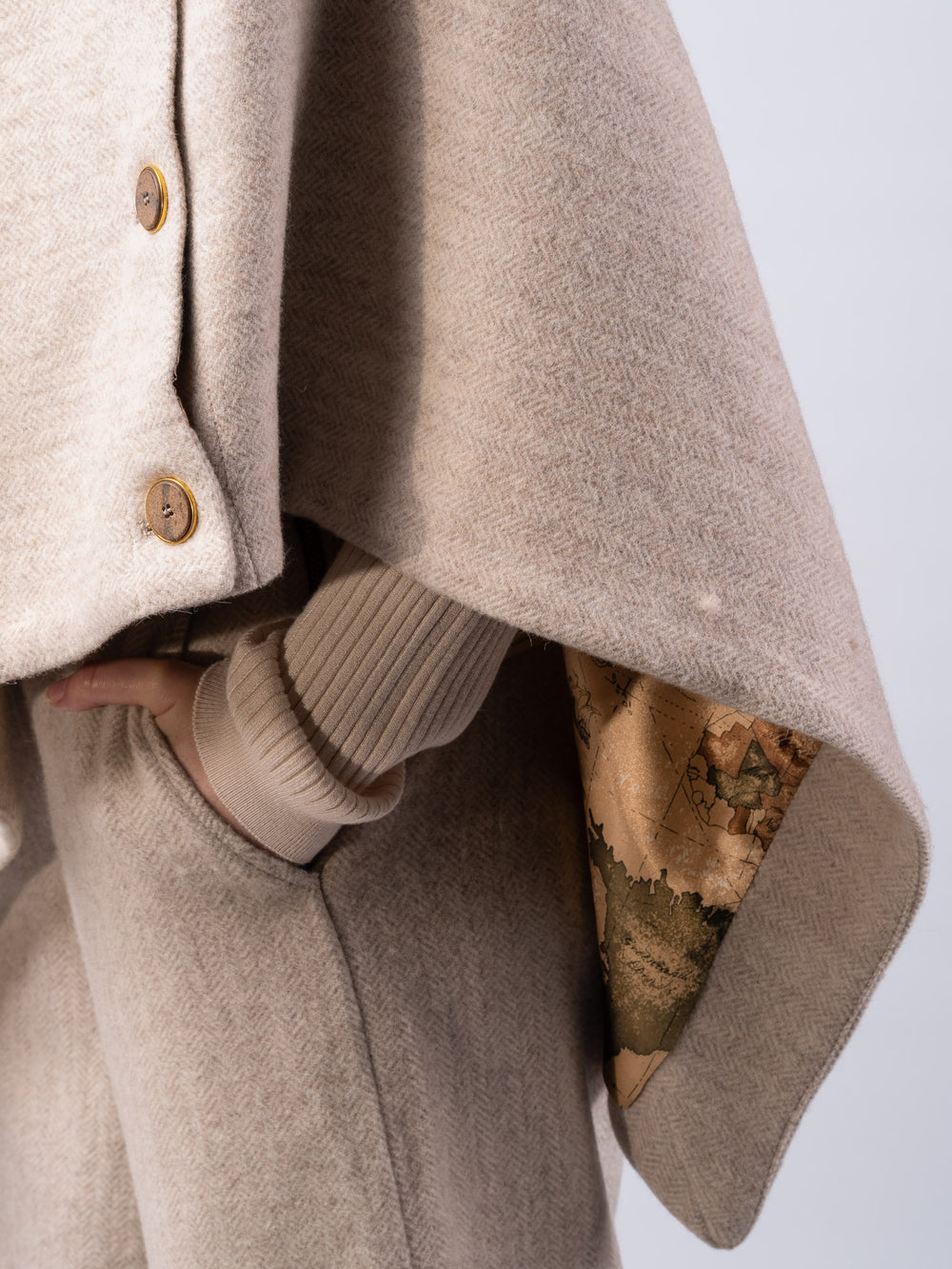 Women's Alpaca Tweed Wool Cape & Cloak