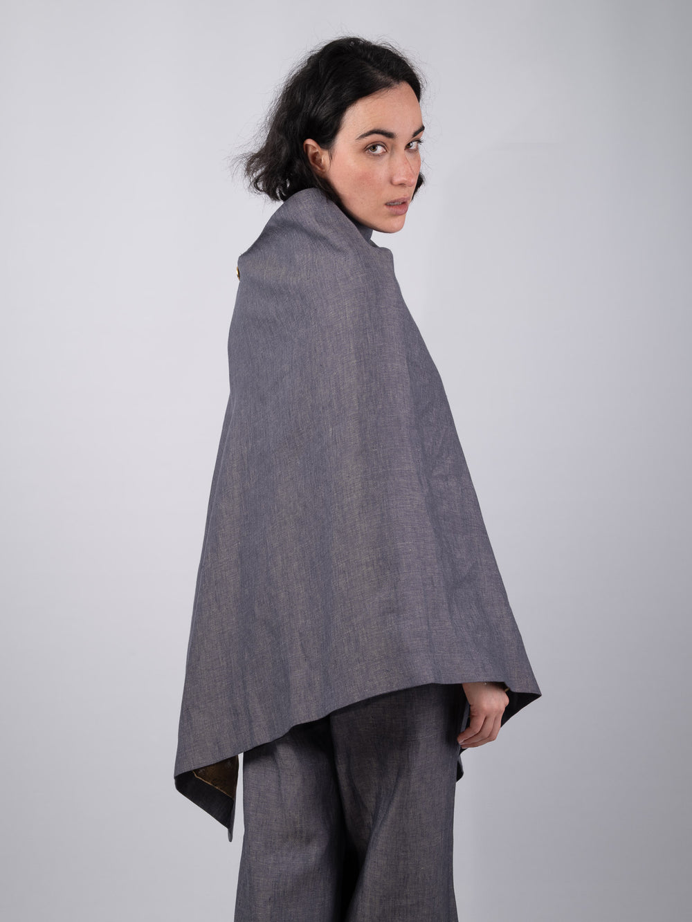 Women's Denim Linen Cape