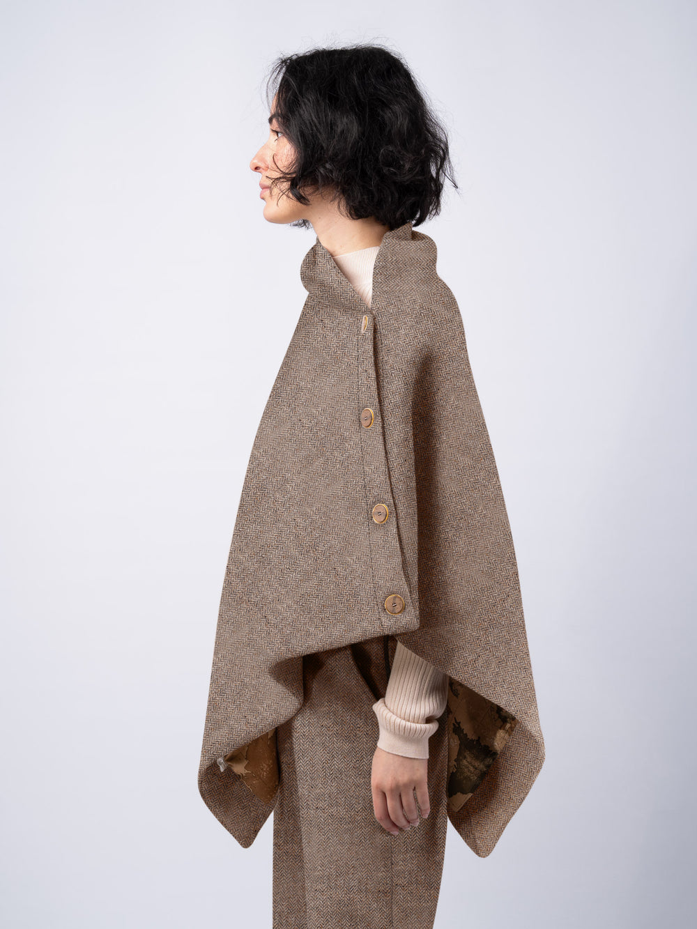 Women's Oak Herringbone Tweed Cape & Cloak — Available to Preorder Now