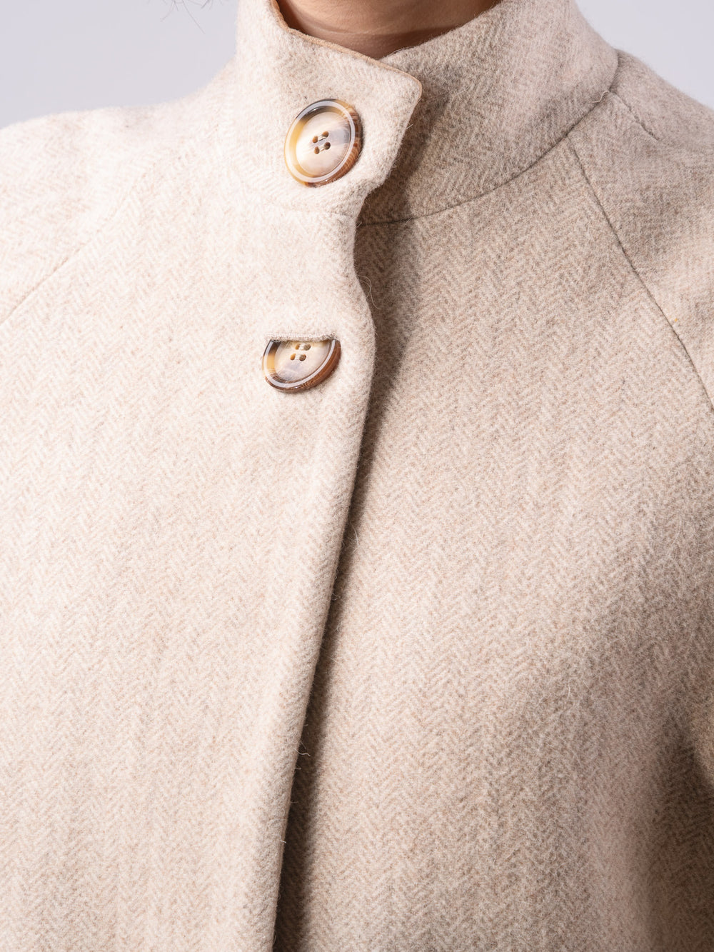 Women's Alpaca Tweed Funnel Neck Coat