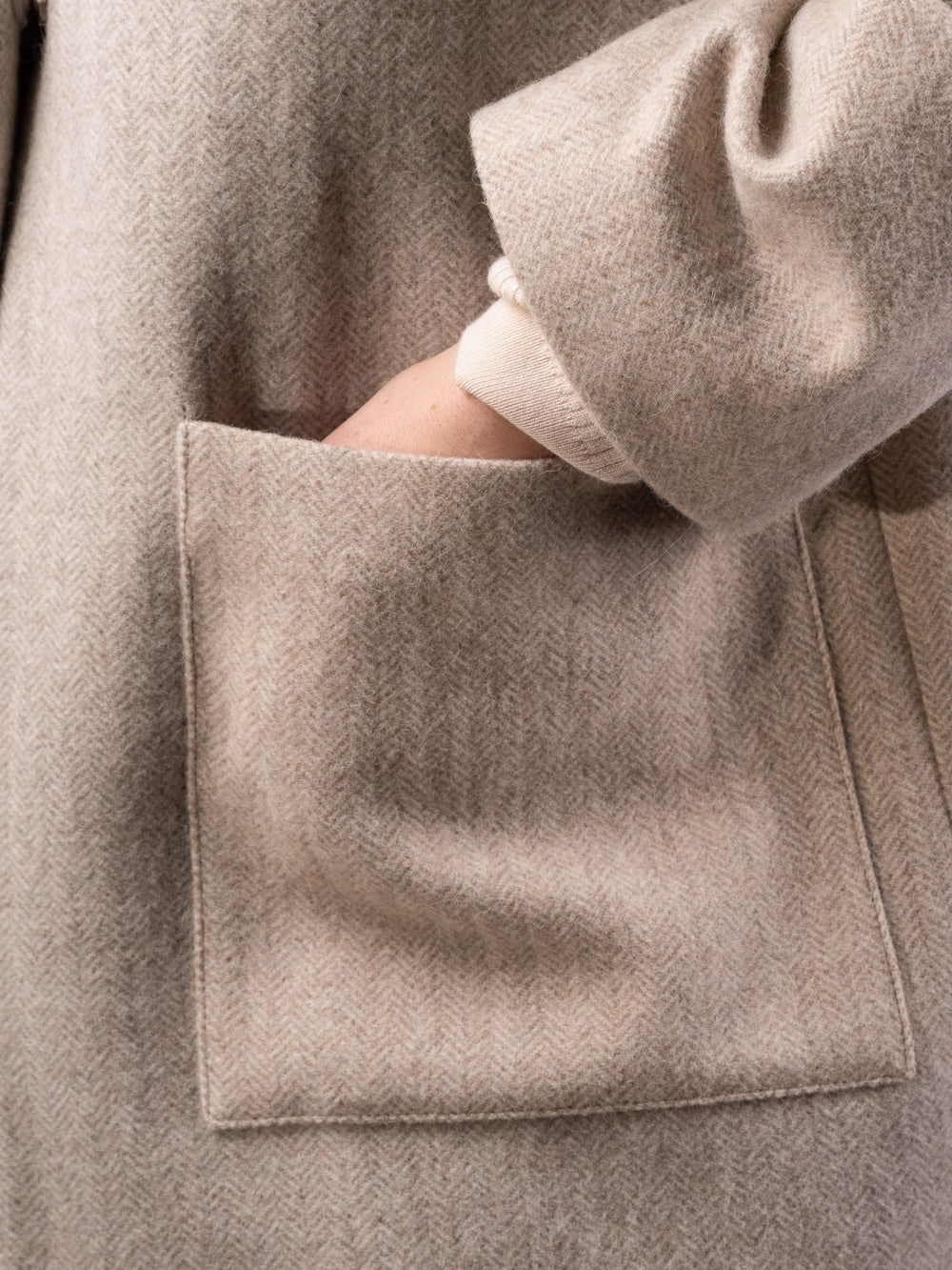 Women's Alpaca Tweed Funnel Neck Coat