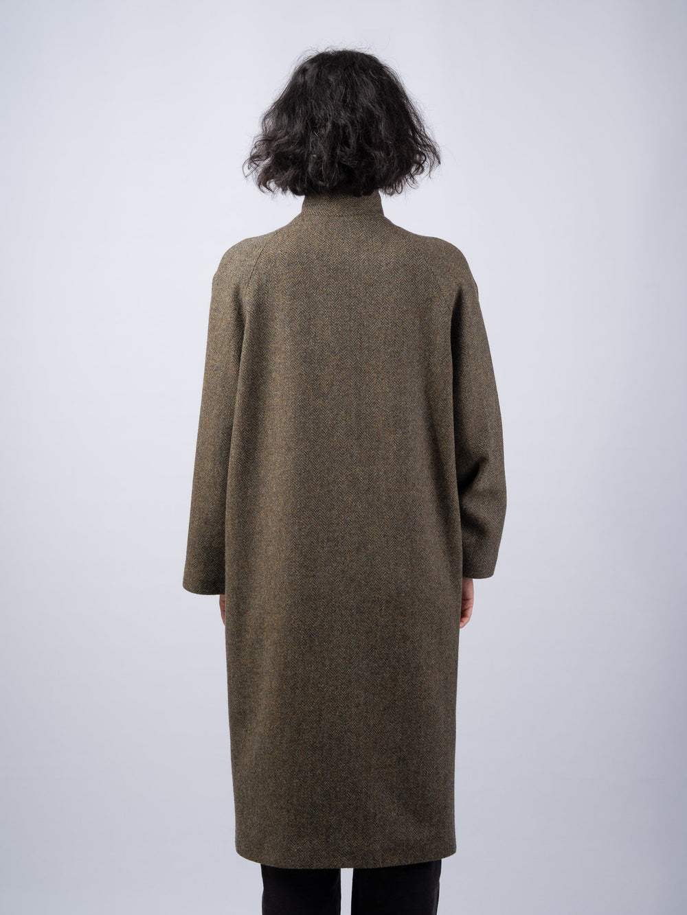 Women's Moss Tweed Funnel Neck Coat — Available to Preorder Now