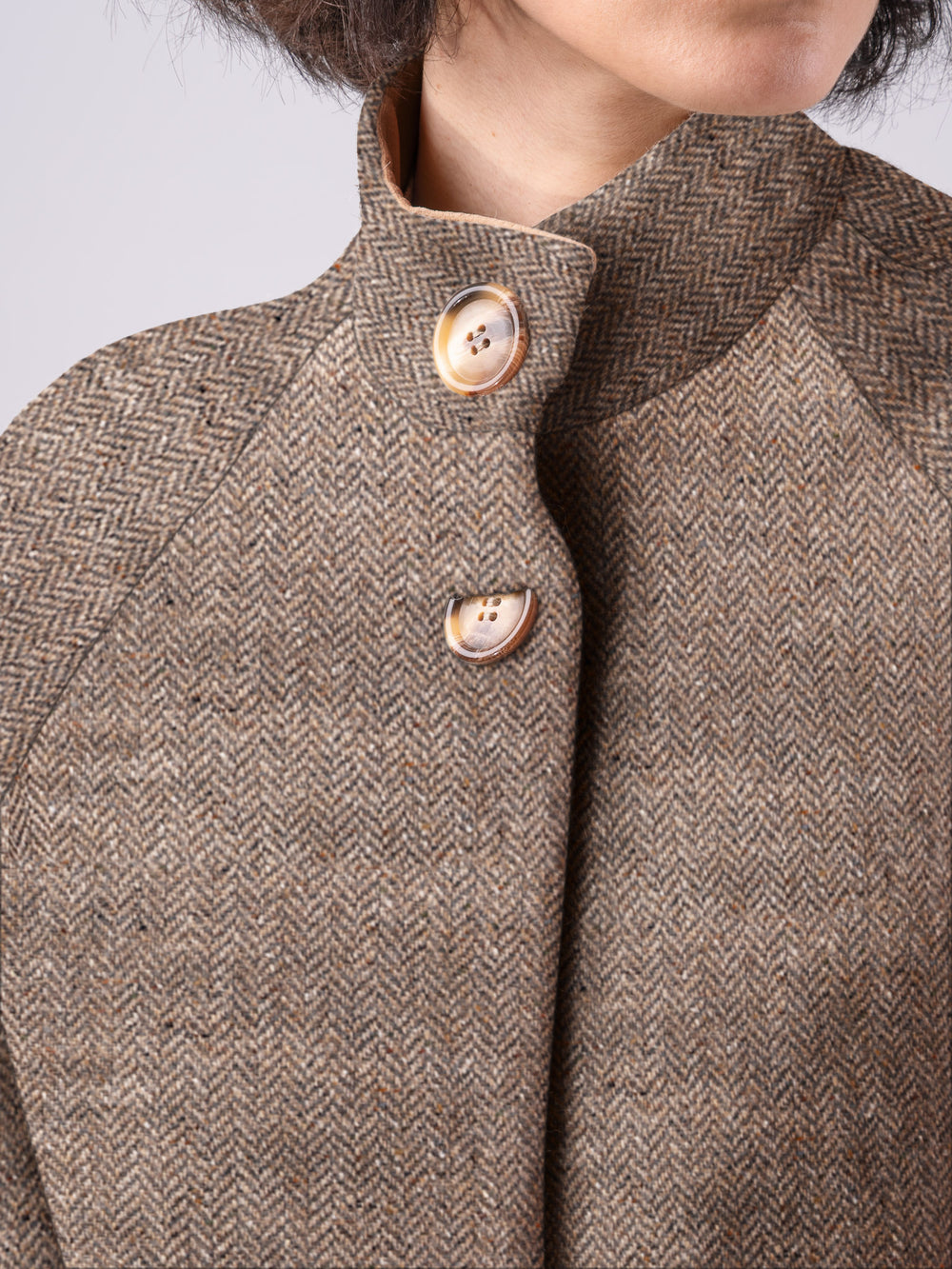 Women's Oak Tweed Funnel Neck Coat