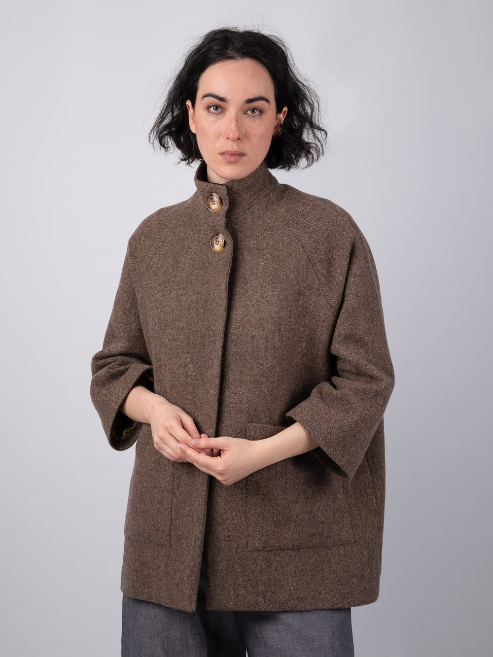 Women's Fawn Tweed Cape Coat