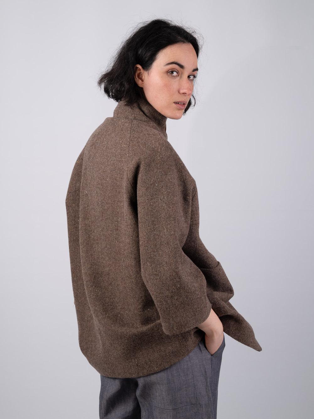 Women’s Fawn Tweed Cape Coat