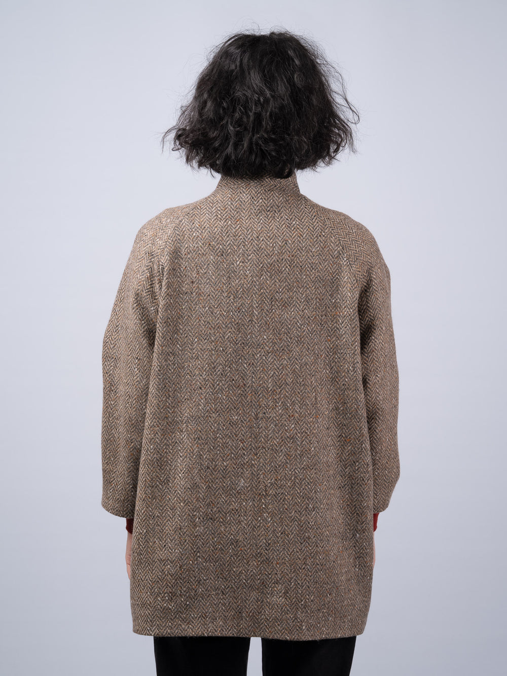 Women's Oak Herringbone Tweed Cape Coat — Available to Preorder Now