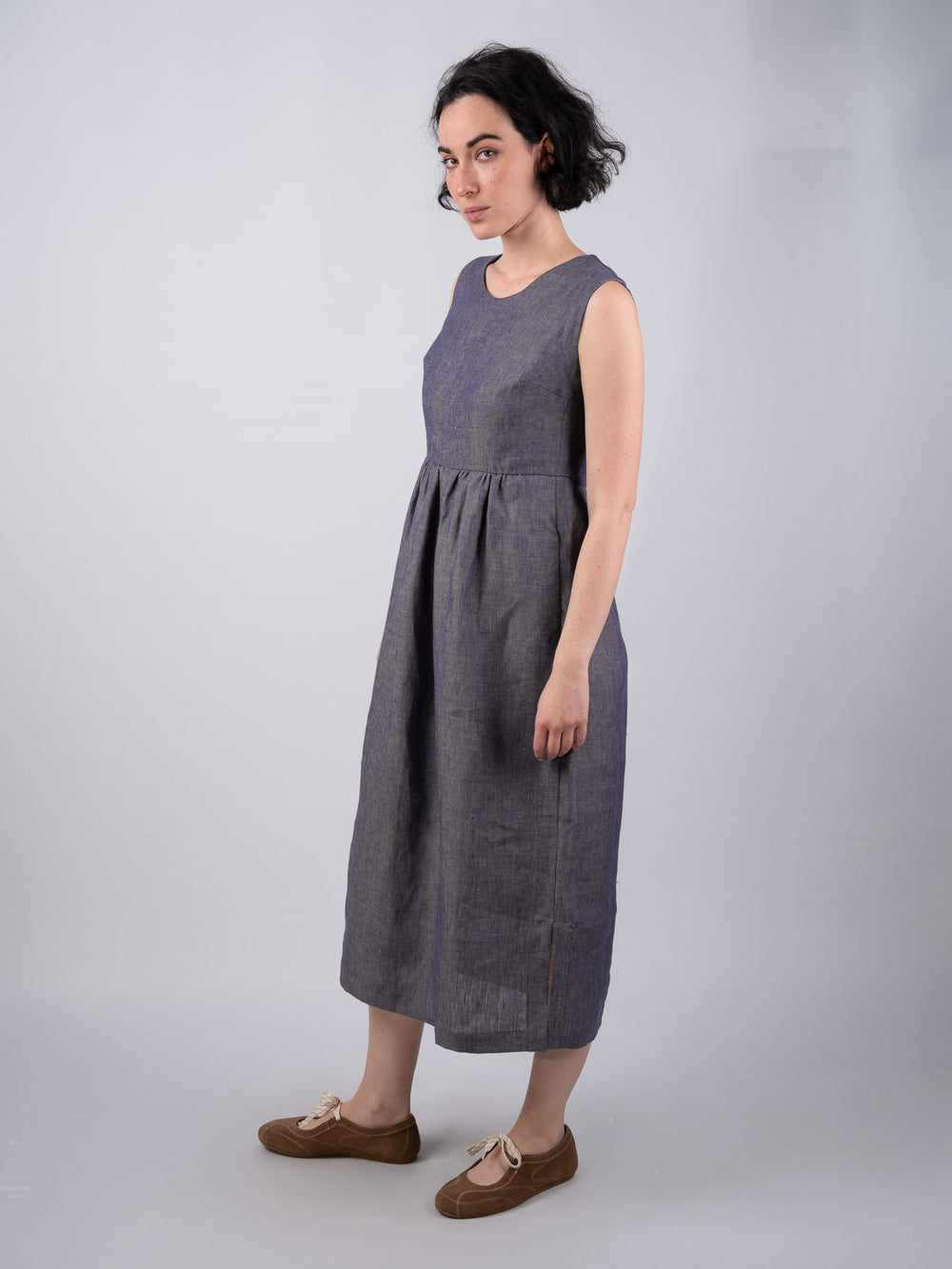 Women's Sleeveless Linen Denim Dress