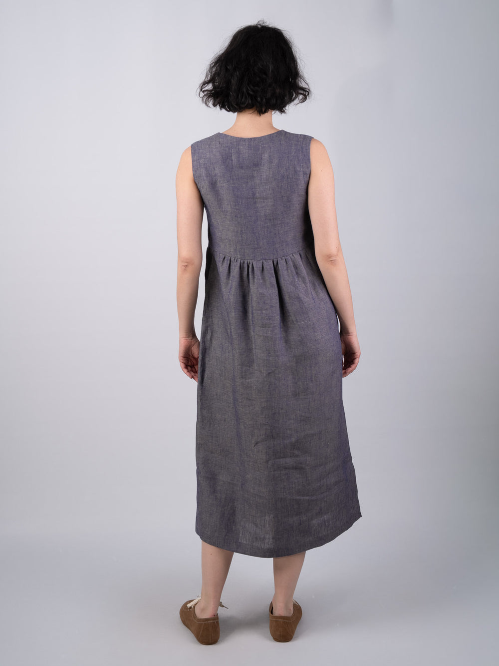 Women's Sleeveless Linen Denim Dress