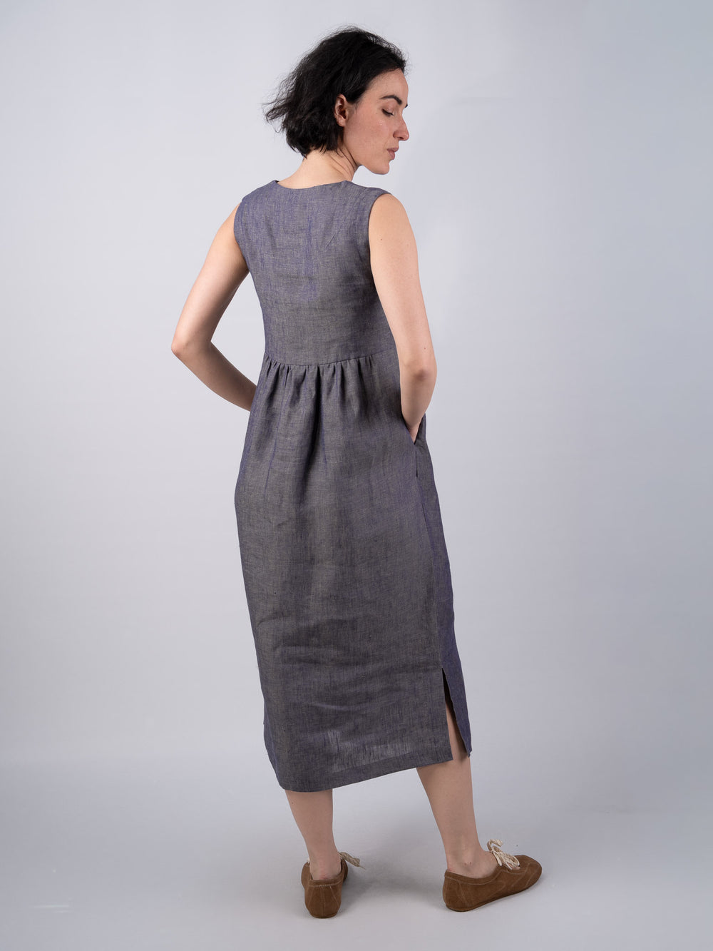 Women's Sleeveless Linen Denim Dress