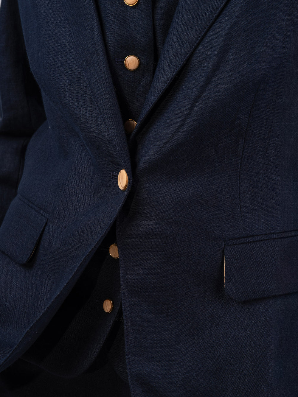 Women's Navy Linen Jacket & Blazer
