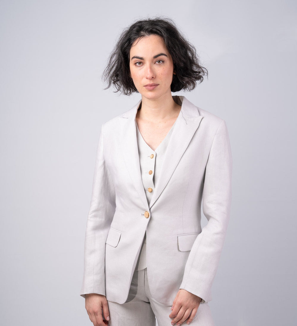 Women's Silver Linen Jacket & Blazer