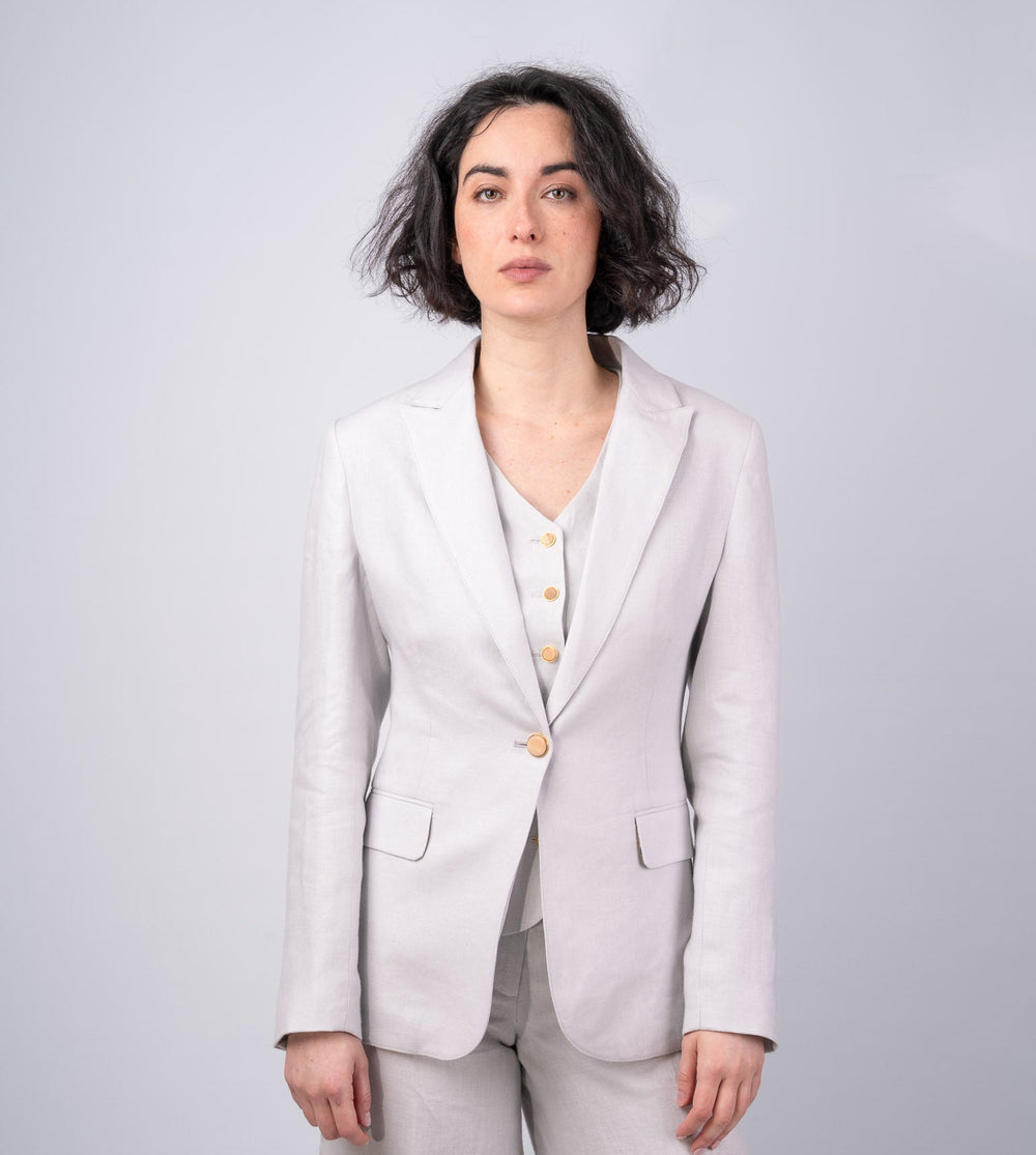 Women's Silver Linen Jacket & Blazer