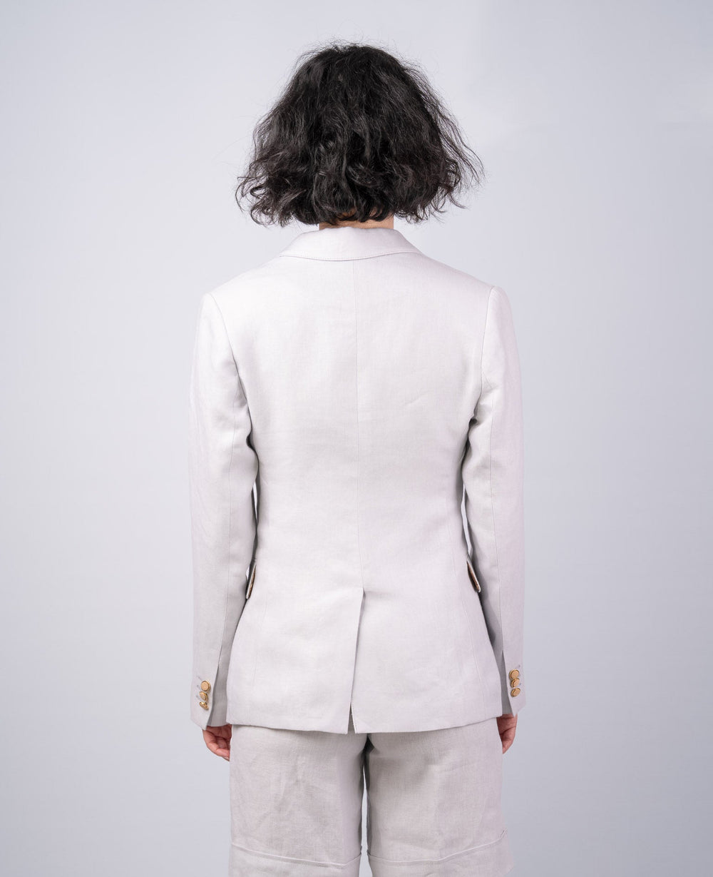 Women's Silver Linen Jacket & Blazer