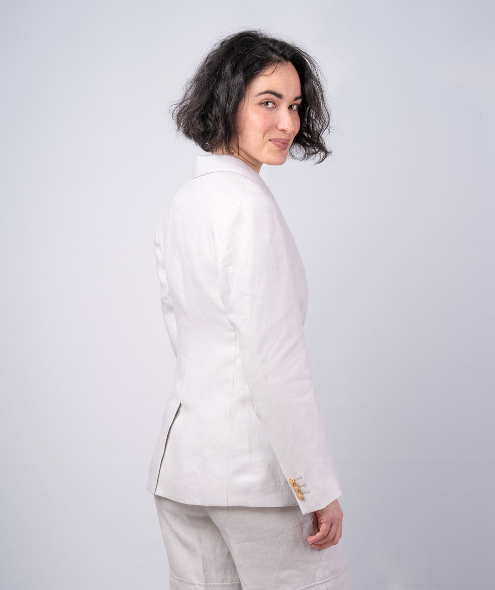 Women's Silver Linen Jacket & Blazer