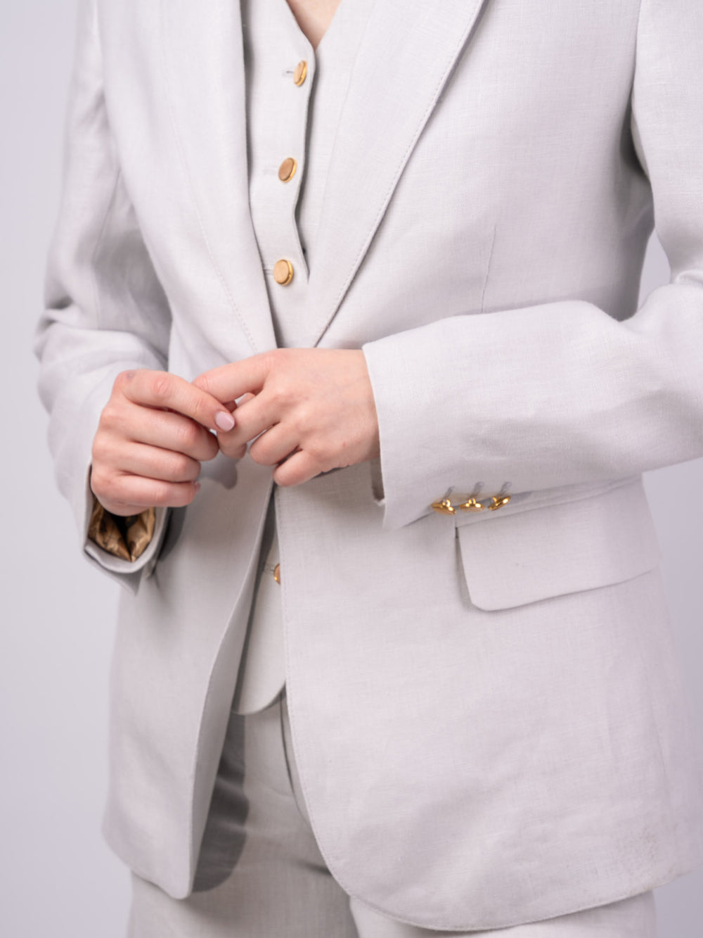 Women's Silver Linen Jacket & Blazer