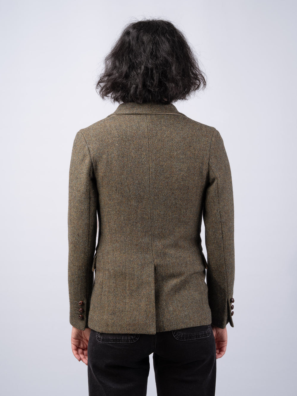 Women's Moss Green Tweed Jacket & Blazer