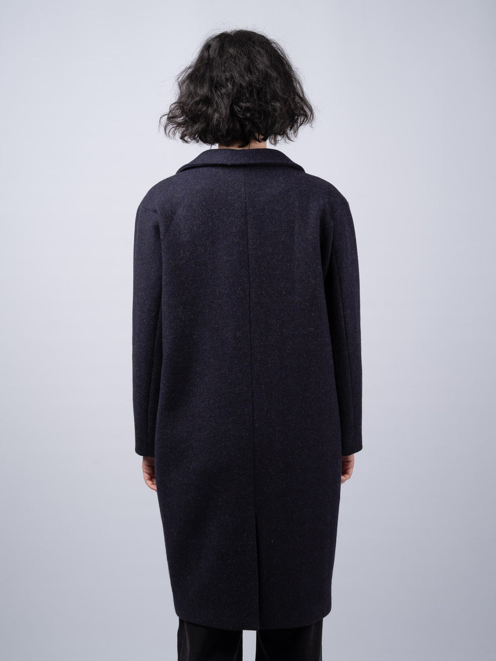 Women's Navy Tweed City Coat
