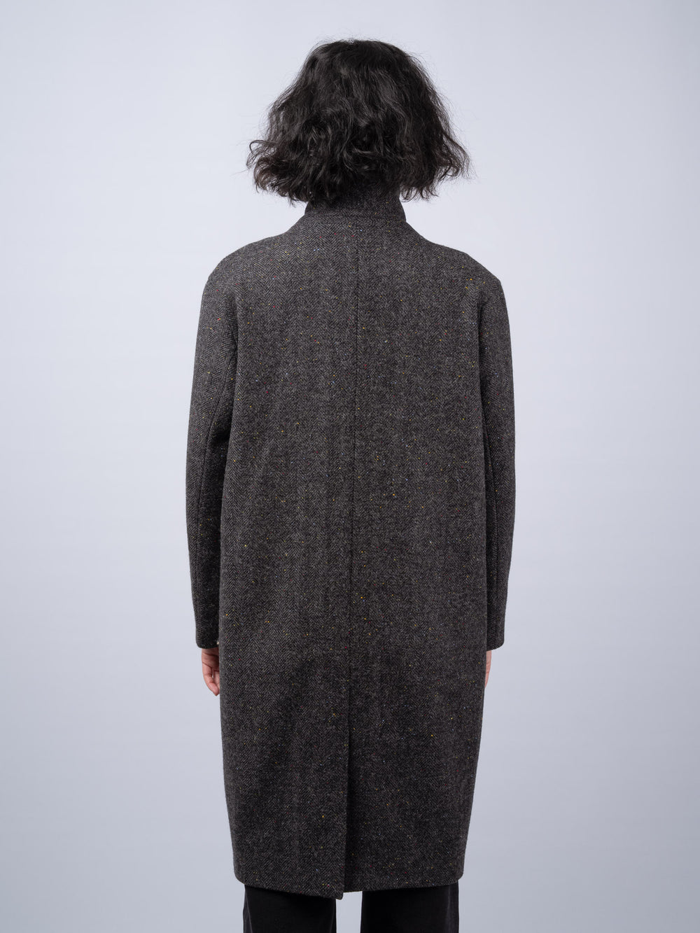 Women's Smoke Herringbone Tweed City Coat — Available to Preorder Now