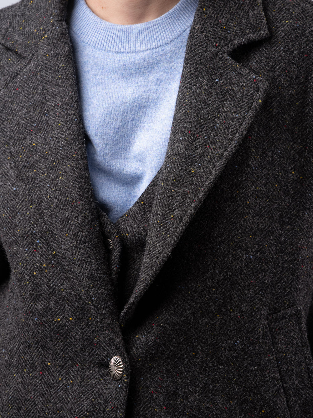 Women's Smoke Herringbone Tweed City Coat — Available to Preorder Now