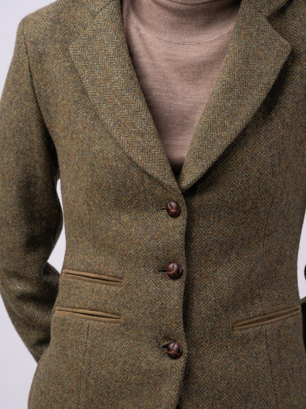 Women's Moss Herringbone Cropped Tweed Jacket & Blazer