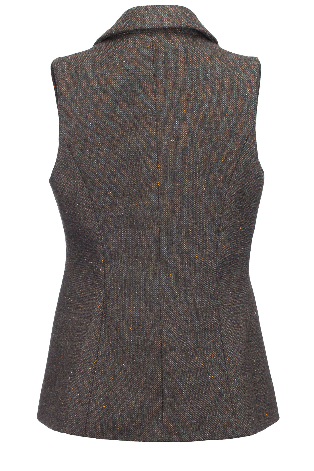Brown Hopsack Tweed Gilet - Women's Irish Tweed Bodywarmer