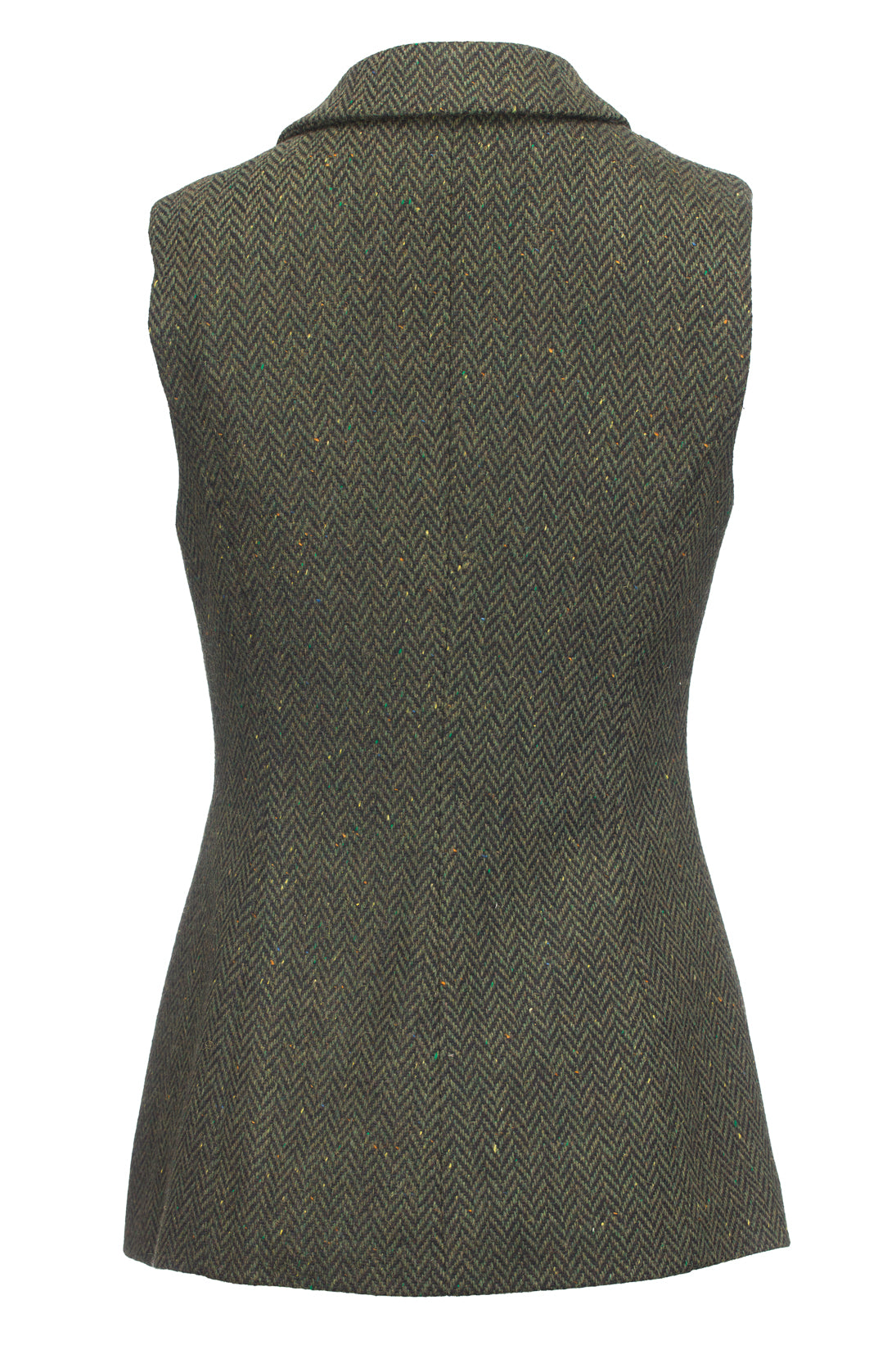 Green Herringbone Tweed Gilet - Women's Irish Tweed Collection